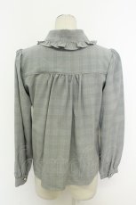 画像2: Ank Rouge / グレンチェック長袖ブラウス  黒Ｘ白チェック T-26-08-12-009-CA-BL-SA-ZT (2)
