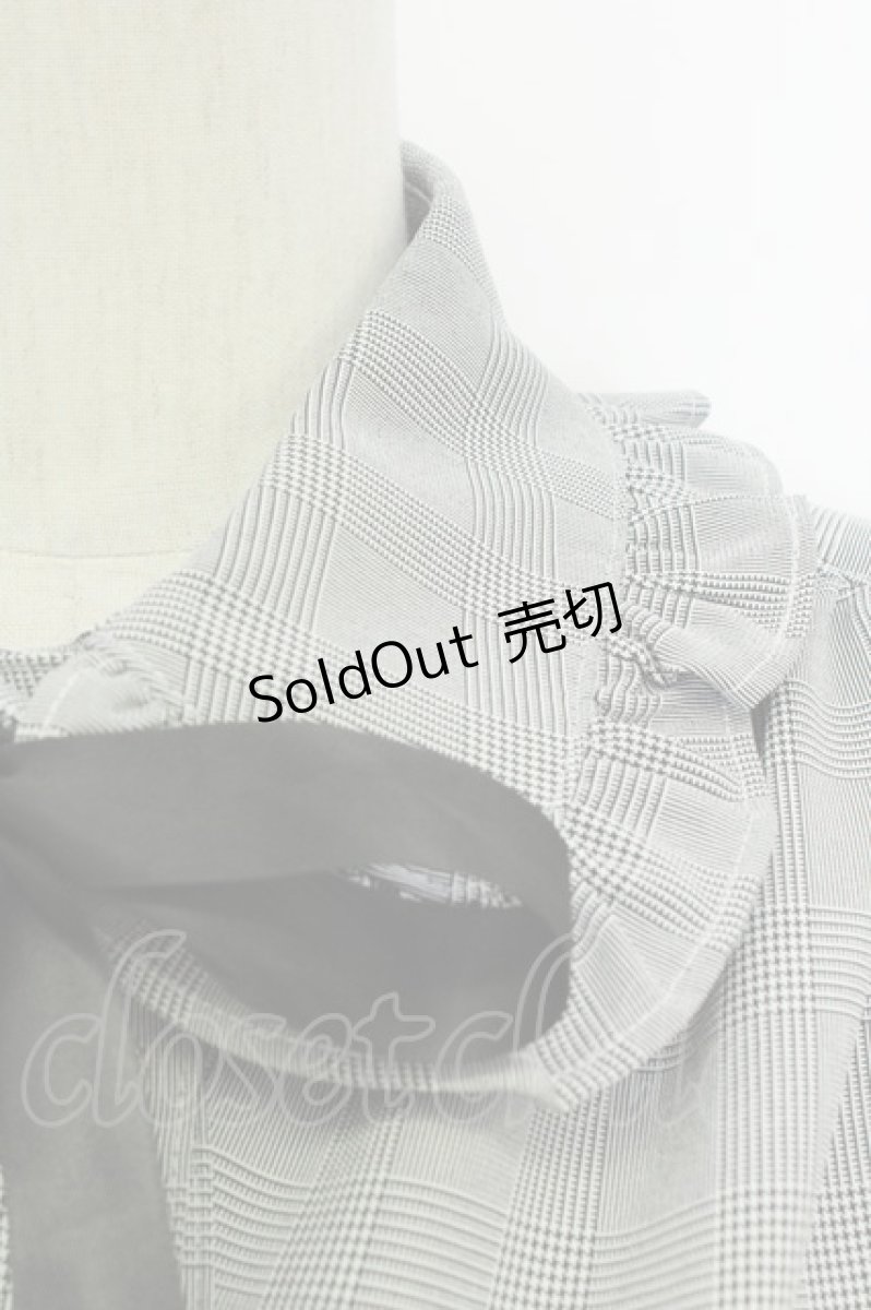 画像3: Ank Rouge / グレンチェック長袖ブラウス  黒Ｘ白チェック T-26-08-12-009-CA-BL-SA-ZT729 (3)