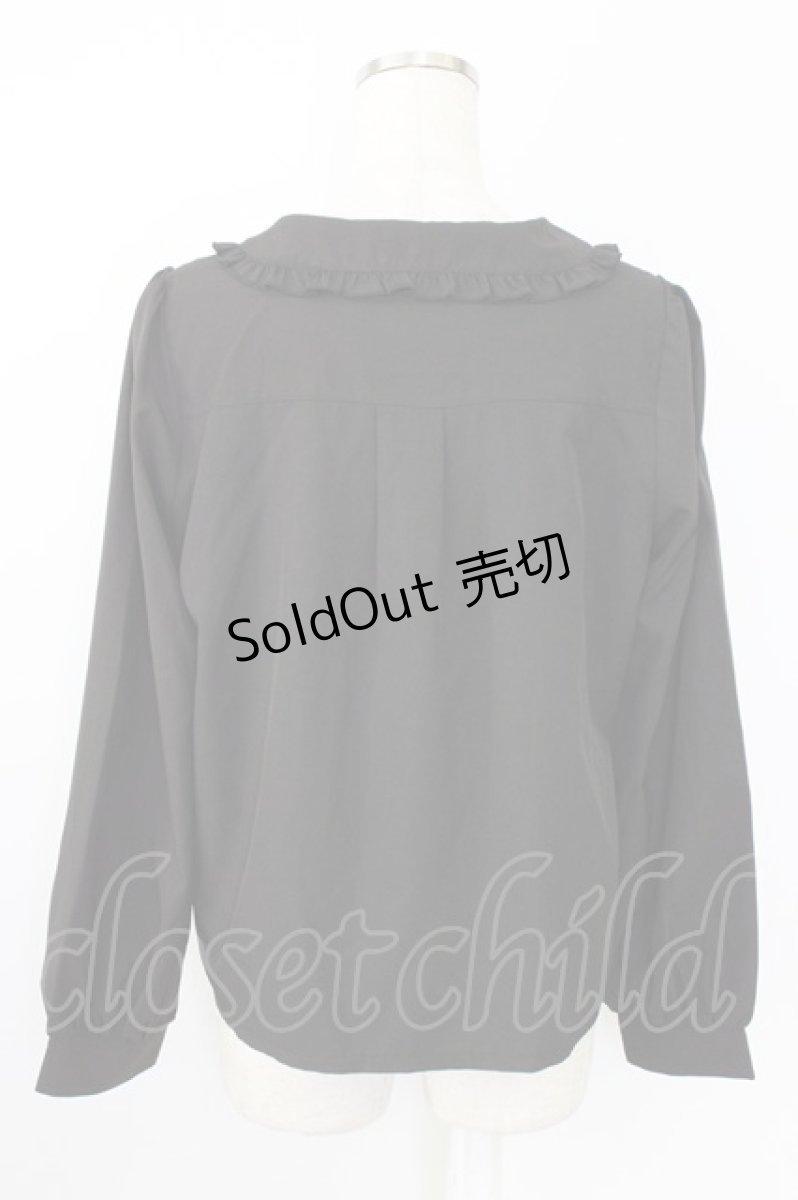 画像2: axes femme POETIQUE / キャットシルエット刺繍ブラウス M 黒 T-26-08-12-012-AX-BL-TE-ZH (2)