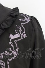 画像3: axes femme POETIQUE / キャットシルエット刺繍ブラウス M 黒 T-26-08-12-012-AX-BL-TE-ZT (3)