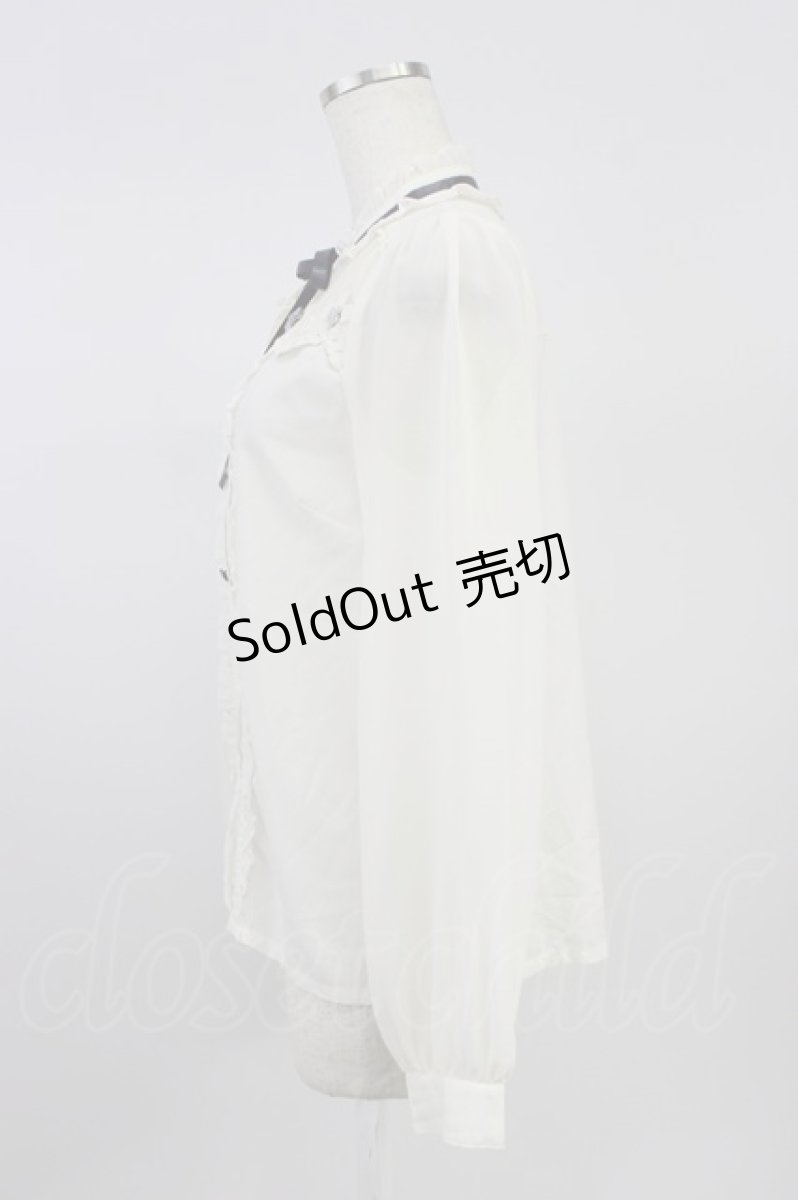 画像3: axes femme POETIQUE / 巻き薔薇デザインフリルブラウス M アイボリー T-26-08-14-027-AX-BL-TE-ZT535 (3)