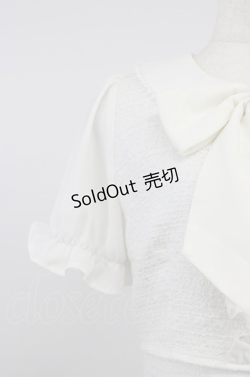 画像5: Ank Rouge / フロントビジューツイードSETUPワンピース  白 T-26-08-14-028-CA-OP-SA-ZT (5)