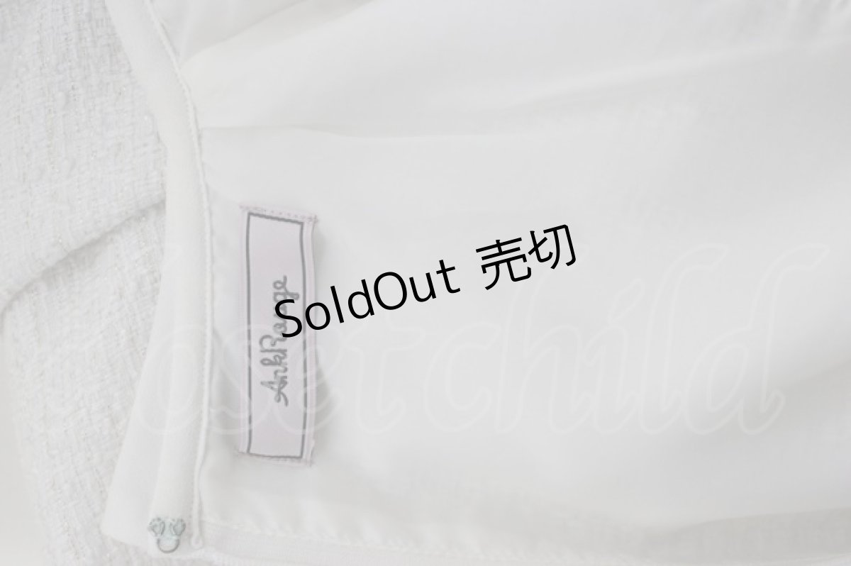 画像6: Ank Rouge / フロントビジューツイードSETUPワンピース  白 T-26-08-14-028-CA-OP-SA-ZT (6)