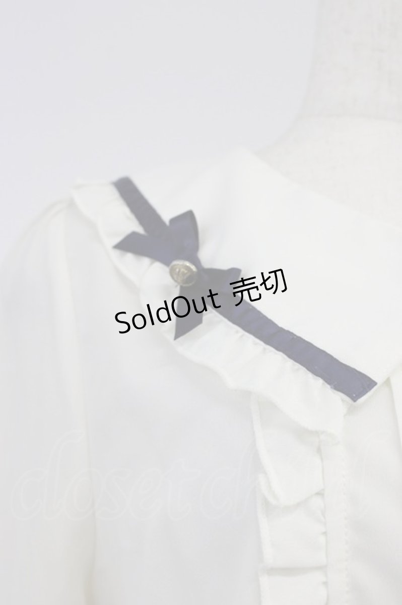 画像5: axes femme POETIQUE / 釦デザインフリルブラウス L オフ T-26-08-14-029-AX-TO-TE-ZT570 (5)