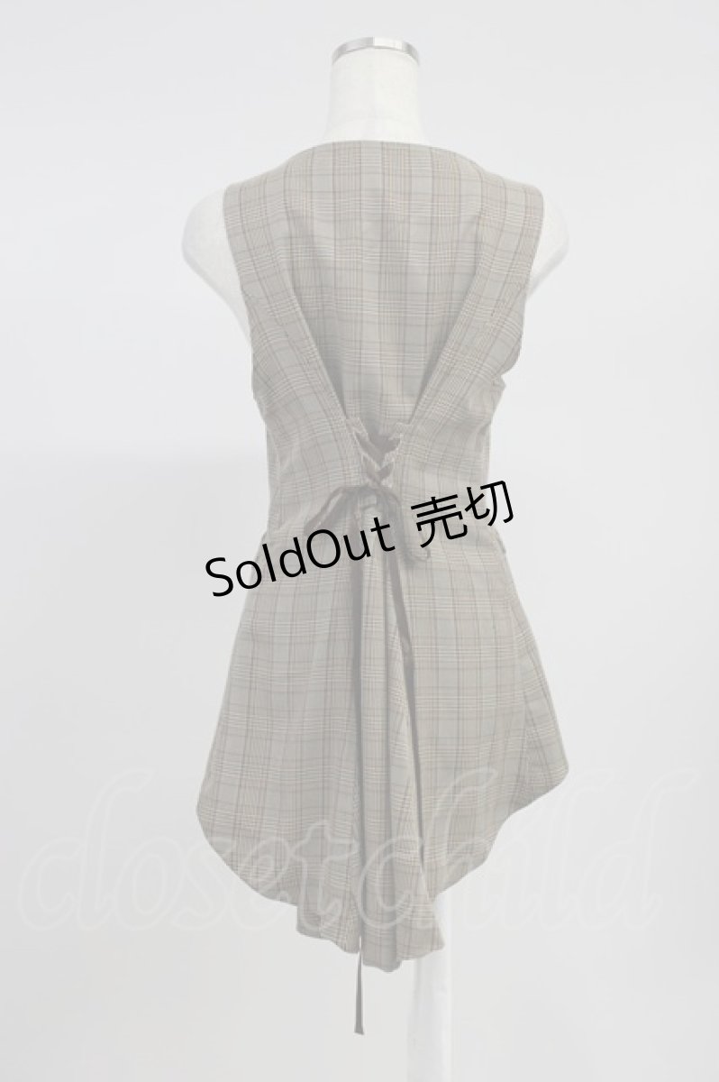 画像2: axes femme POETIQUE / ノーカラーロングベスト M ベージュ T-26-08-14-038-AX-TO-TE-ZT (2)