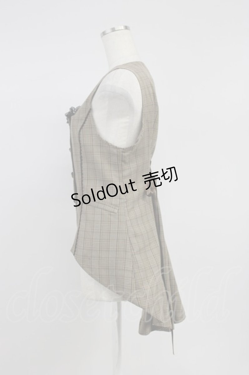 画像3: axes femme POETIQUE / ノーカラーロングベスト M ベージュ T-26-08-14-038-AX-TO-TE-ZT (3)
