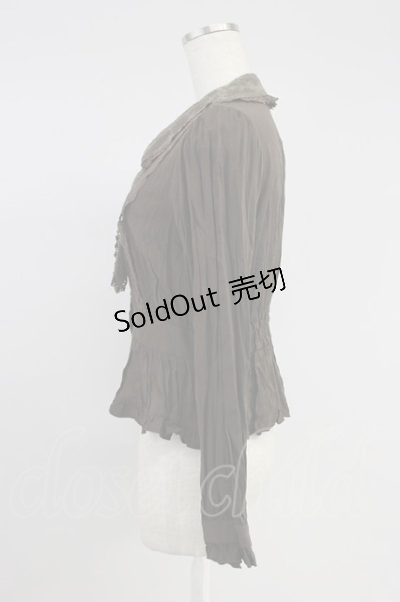 画像3: axes femme POETIQUE / セーラー襟ペプラムプラウス M ブラウン T-26-08-14-042-AX-TO-TE-ZT (3)