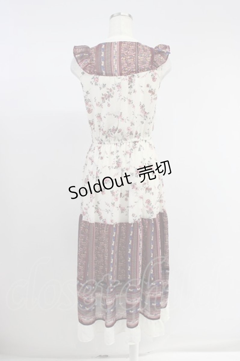 画像2: axes femme / パッチワーク花柄ロングワンピース M キナリ T-26-08-14-048-AX-OP-TE-ZT (2)
