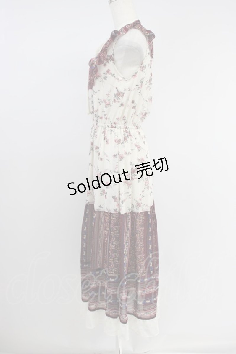 画像3: axes femme / パッチワーク花柄ロングワンピース M キナリ T-26-08-14-048-AX-OP-TE-ZT (3)