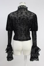 画像2: Black Shamrock / フロッキー総柄シースルーハイネックブラウス  黒 T-26-08-14-052-LO-BL-SA-ZT (2)