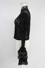 画像3: Black Shamrock / フロッキー総柄シースルーハイネックブラウス  黒 T-26-08-14-052-LO-BL-SA-ZT (3)