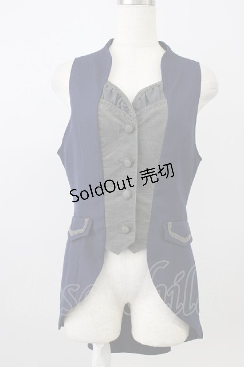 画像1: axes femme POETIQUE / ビスチェ風クラシックベスト M ネイビー T-26-08-14-006-AX-TO-TE-ZT (1)
