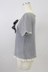 画像3: axes femme / リボンタイ半袖プルオーバー M グレー T-26-08-14-001-AX-TO-TE-ZT (3)