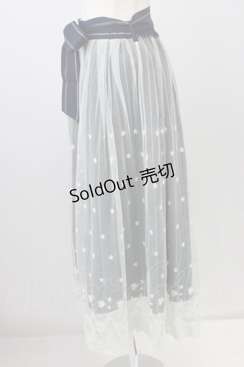 画像3: axes femme / レジメンタルチュール重ねスカート M 紺 T-26-08-14-010-AX-SK-TE-ZT536 (3)