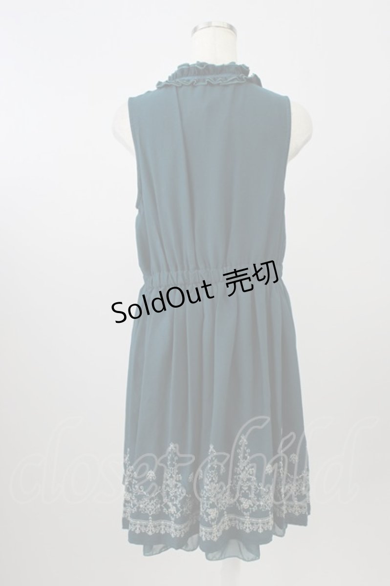 画像2: axes femme / 裾刺繍ブロッキングOP M グリーン T-26-08-14-011-AX-OP-TE-ZT (2)