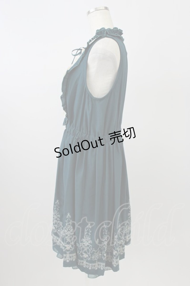 画像3: axes femme / 裾刺繍ブロッキングOP M グリーン T-26-08-14-011-AX-OP-TE-ZT (3)