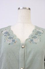 画像5: axes femme / お花刺繍カーディガン M グリーン T-26-08-14-018-AX-TO-TE-ZT (5)