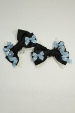 画像1: LOTUS ribbon / Lリボンモチーフクリップセット  黒Ｘ青 T-26-08-15-059-LO-AC-SA-ZT (1)