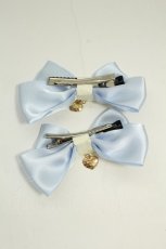 画像3: LOTUS ribbon / ハートチャーム付きリボンクリップセット  サックス T-26-08-15-061-LO-AC-SA-ZT (3)