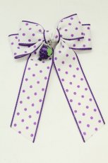 画像1: LOTUS ribbon / ぶどう&ドットリボンクリップ  白Ｘパープル T-26-08-15-072-LO-AC-SA-ZT (1)
