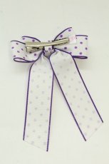 画像2: LOTUS ribbon / ぶどう&ドットリボンクリップ  白Ｘパープル T-26-08-15-072-LO-AC-SA-ZT (2)