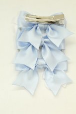 画像2: LOTUS ribbon / ハートストーン&3つリボン3連クリップ  サックス T-26-08-15-073-LO-AC-SA-ZT (2)
