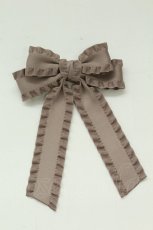 画像1: LOTUS ribbon / フリルリボンクリップ  ブラウン T-26-08-15-075-LO-AC-SA-ZT (1)