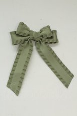 画像1: LOTUS ribbon / フリルリボンクリップ  カーキ T-26-08-15-076-LO-AC-SA-ZT (1)