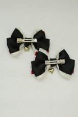 画像2: LOTUS ribbon / Lリボンモチーフクリップセット  黒Ｘ赤 T-26-08-15-077-LO-AC-SA-ZT (2)
