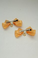 画像2: LOTUS ribbon / ハートチャーム付きリボンクリップセット  オレンジ T-26-08-15-080-LO-AC-SA-ZT (2)