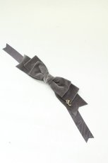 画像1: LOTUS ribbon / Lモチーフ付きリボンポニーテールクリップ  グレー T-26-08-15-085-LO-AC-SA-ZT (1)