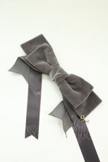画像3: LOTUS ribbon / Lモチーフ付きリボンポニーテールクリップ  グレー T-26-08-15-085-LO-AC-SA-ZT (3)