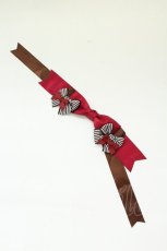 画像1: LOTUS ribbon / ストライプ&ボーダーリボンポニーテールクリップ  ボルドー T-26-08-15-086-LO-AC-SA-ZT (1)