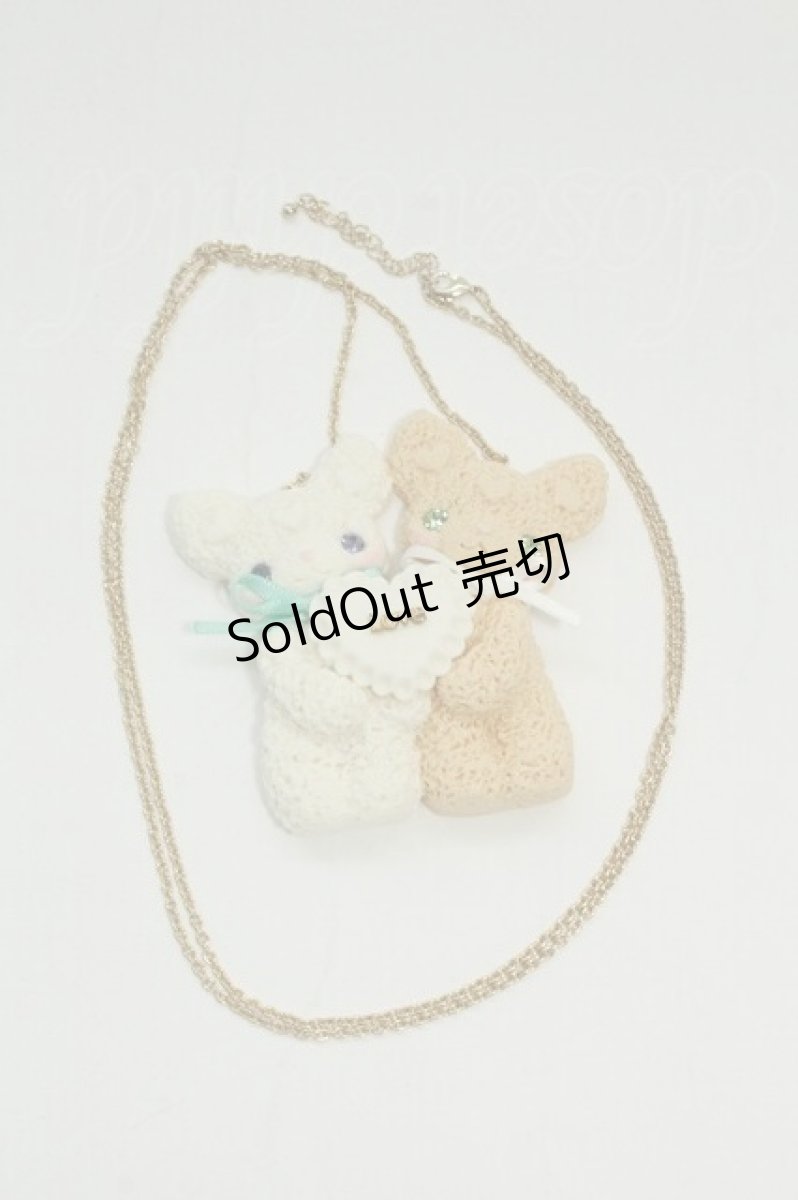 画像1: LOLITAその他(お買取対象外) / ねこハートモチーフネックレス  白Ｘベージュ T-26-08-15-055-LO-AC-SA-ZT (1)