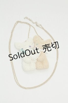 Preview of ねこハートモチーフネックレス  白Ｘベージュ