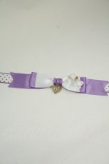 画像1: LOTUS ribbon / ハートチャームリボンポニーテールクリップ  白Ｘパープル T-26-08-15-057-LO-AC-SA-ZT (1)