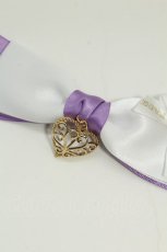 画像3: LOTUS ribbon / ハートチャームリボンポニーテールクリップ  白Ｘパープル T-26-08-15-057-LO-AC-SA-ZT (3)