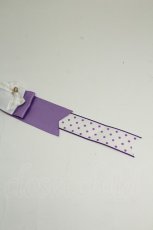 画像5: LOTUS ribbon / ハートチャームリボンポニーテールクリップ  白Ｘパープル T-26-08-15-057-LO-AC-SA-ZT (5)