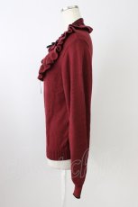 画像3: axes femme / ヨークフリルニットプルオーバー  ボルドーＸ黒 T-26-08-16-009-AX-TO-SA-ZT (3)