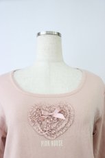 画像5: PINK HOUSE / 胸元フリルハート長袖Tシャツ L ピンク T-26-08-16-017-LO-TS-SA-ZT (5)