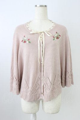 Preview of ストロベリー刺繍ニットケープ M ピンク
