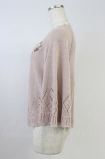 画像3: axes femme POETIQUE / ストロベリー刺繍ニットケープ M ピンク T-26-08-16-018-AX-TO-SA-ZT (3)