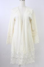 画像1: axes femme / 裾レースロングカーディガン M 生成り T-26-08-16-021-AX-TO-TE-ZT (1)