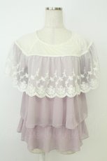 画像1: axes femme / レースケープ風バイカラープルオーバー M ラベンダー T-26-08-19-001-AX-TO-SA-ZT (1)