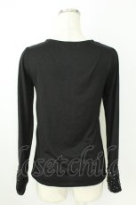 画像2: axes femme / ドットシフォンフリルカットソー  黒 T-26-08-19-034-AX-TO-SA-ZT (2)