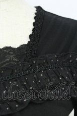 画像4: axes femme / ドットシフォンフリルカットソー  黒 T-26-08-19-034-AX-TO-SA-ZT (4)