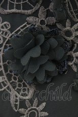 画像3: axes femme / お花立体モチーフ&刺繍入ワンピース M 黒 T-26-08-19-035-AX-OP-SA-ZT328 (3)