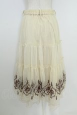 画像2: axes femme / ローズ刺繍チュールスカート  生成りＸブラウン T-26-08-19-037-AX-SK-SA-ZT (2)