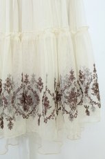 画像3: axes femme / ローズ刺繍チュールスカート  生成りＸブラウン T-26-08-19-037-AX-SK-SA-ZT (3)