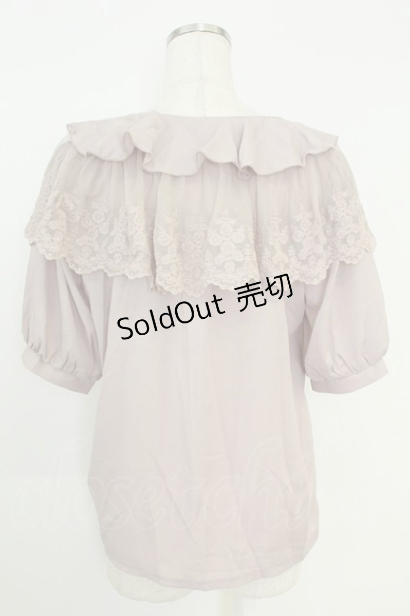 画像2: axes femme / フリルレースブラウス M ピンク T-26-08-19-006-AX-BL-SA-ZT308 (2)